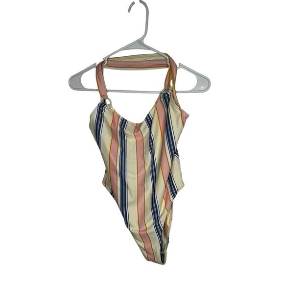 Madewell x OOKIOH Costa One-Piece Swimsuit in Cabana Stripe Size S Vacation - Picture 2 of 10